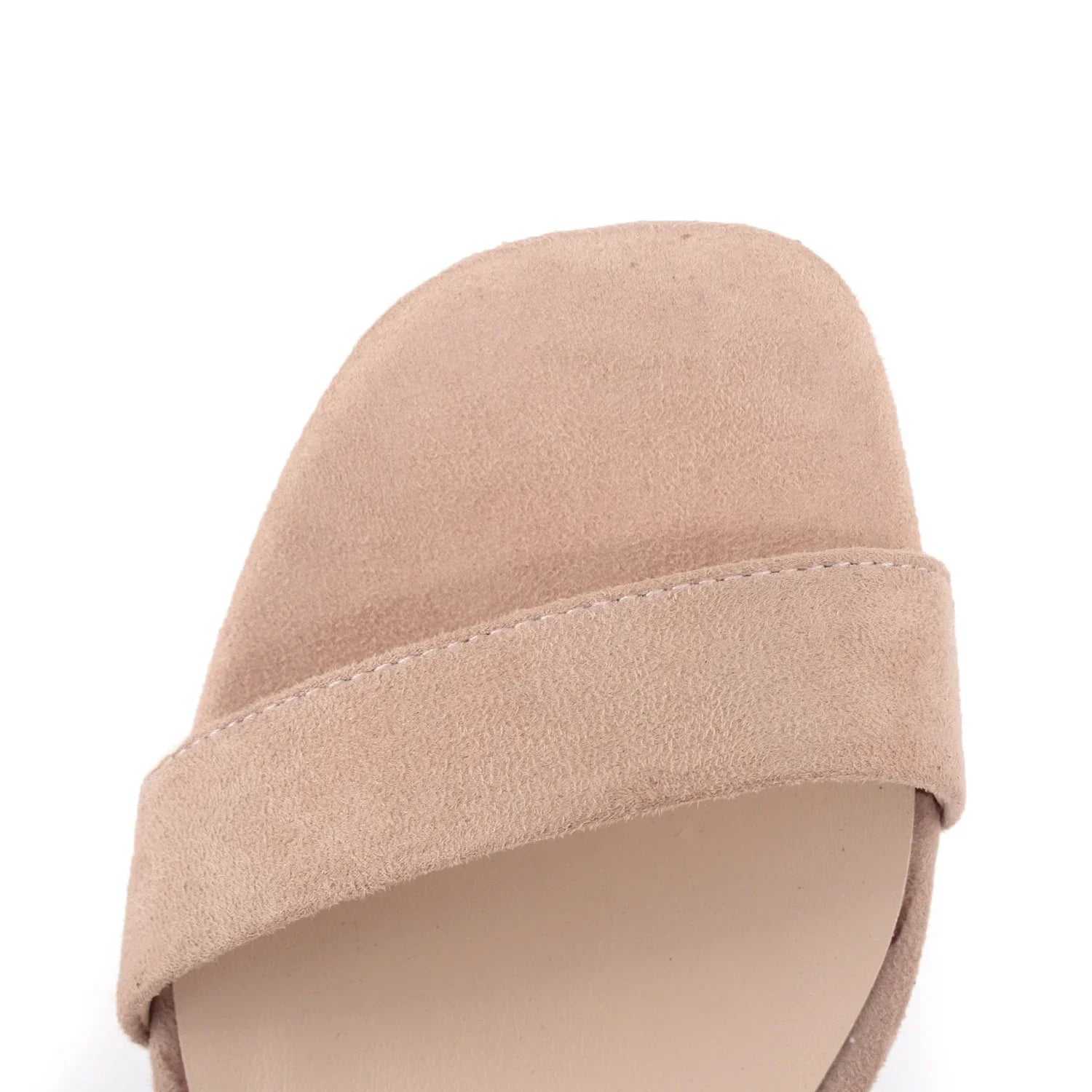 5cm Low Heels Velvet Stripe Ankle Strap Sandal