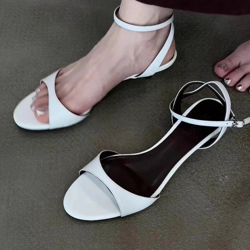 Round Toe Ankle Strap High Heel Sandals