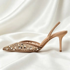 Comfort Mesh Pointed Toe High Heels