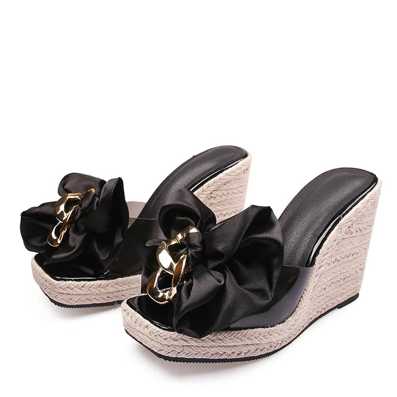 Pink Butterfly-knot Designer Sandals