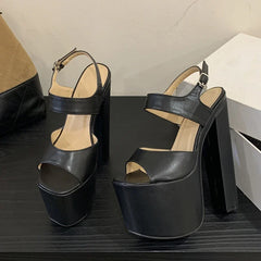 Runway Buckle Strap Women Sexy 18CM Sandals