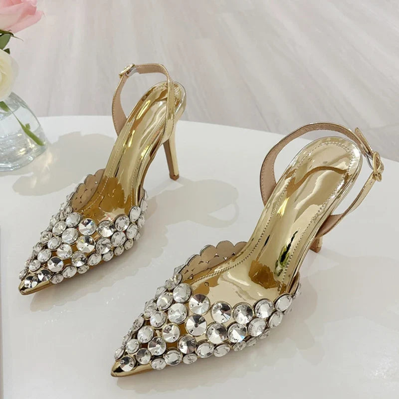 Elegant Pointed Toe Slingback Stiletto Sandals