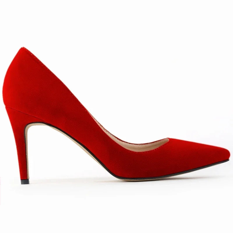 8cm Suede Ponited Toes High Heels