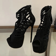 Hollow Out Peep Toe Extreme High Heels