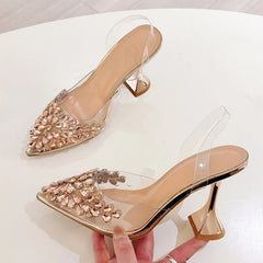 Elegant Pointed Toe Clear High Heels