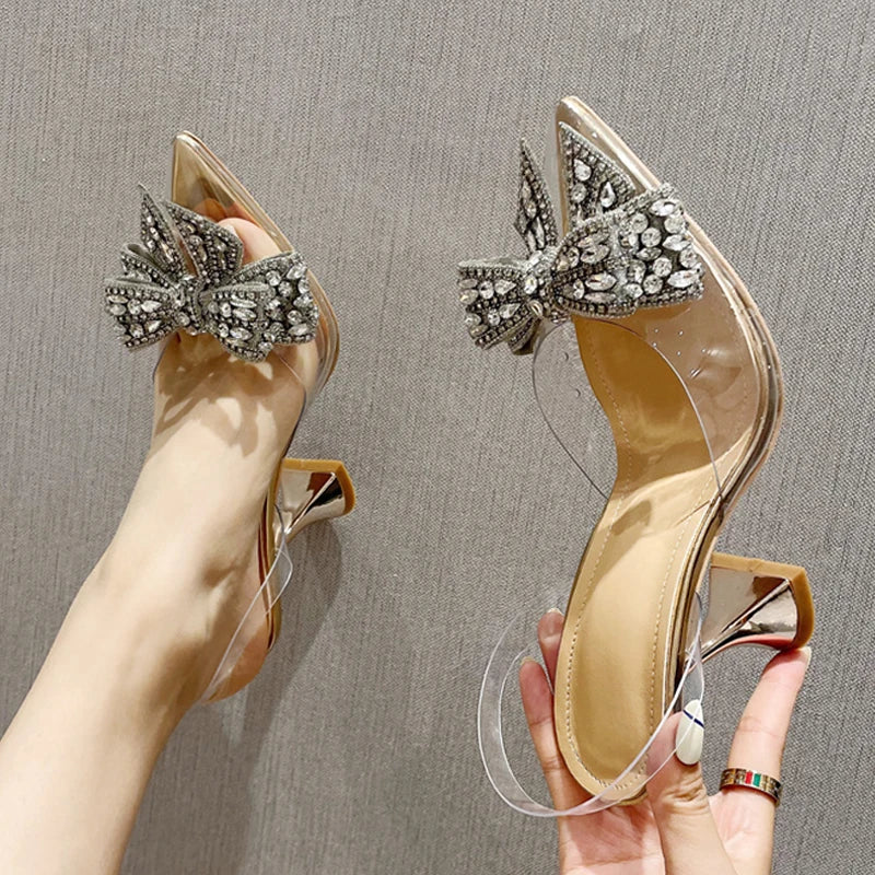 Crystal Sequined Bowknot Women Pumps