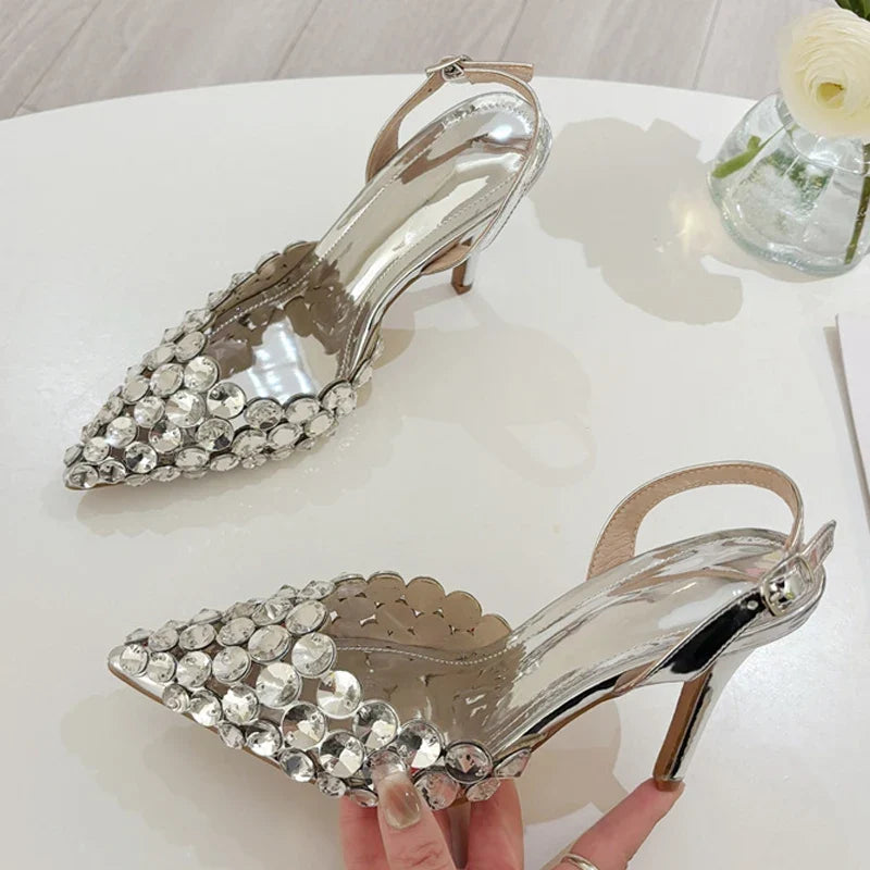 Elegant Pointed Toe Slingback Stiletto Sandals