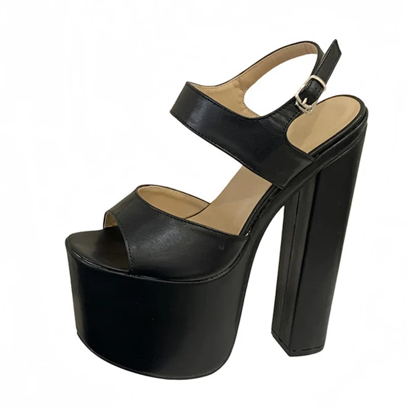 Runway Buckle Strap Women Sexy 18CM Sandals