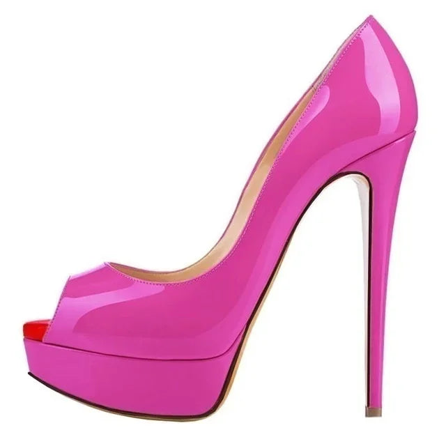 Platform Peep Toe 14cm Extremely Thin High Heels