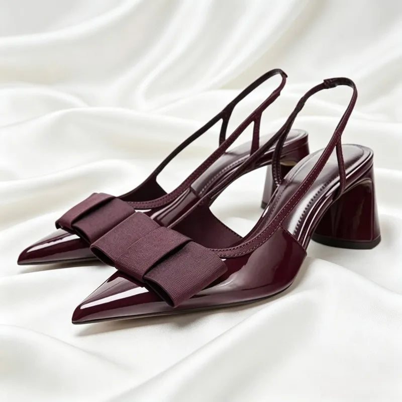 Elegant Burgundy Patent Leather Pumps