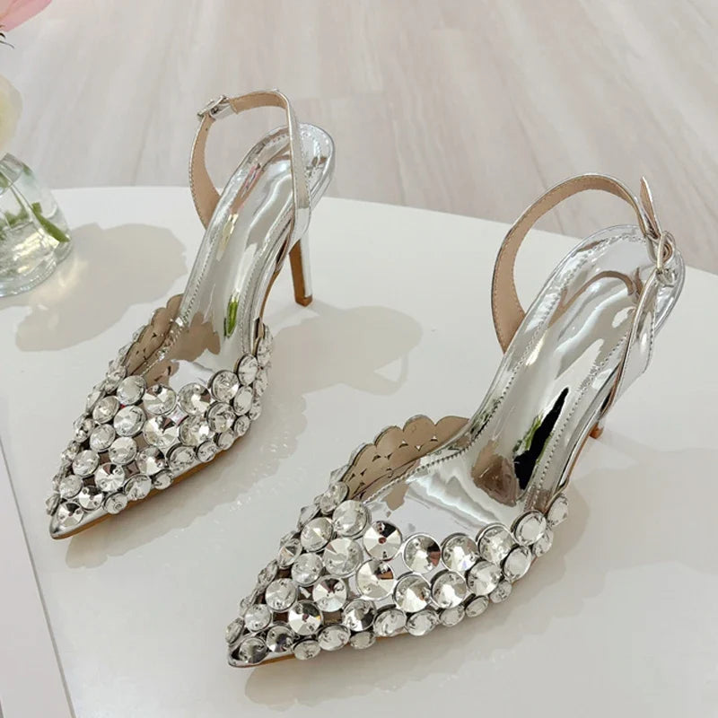 Elegant Pointed Toe Slingback Stiletto Sandals