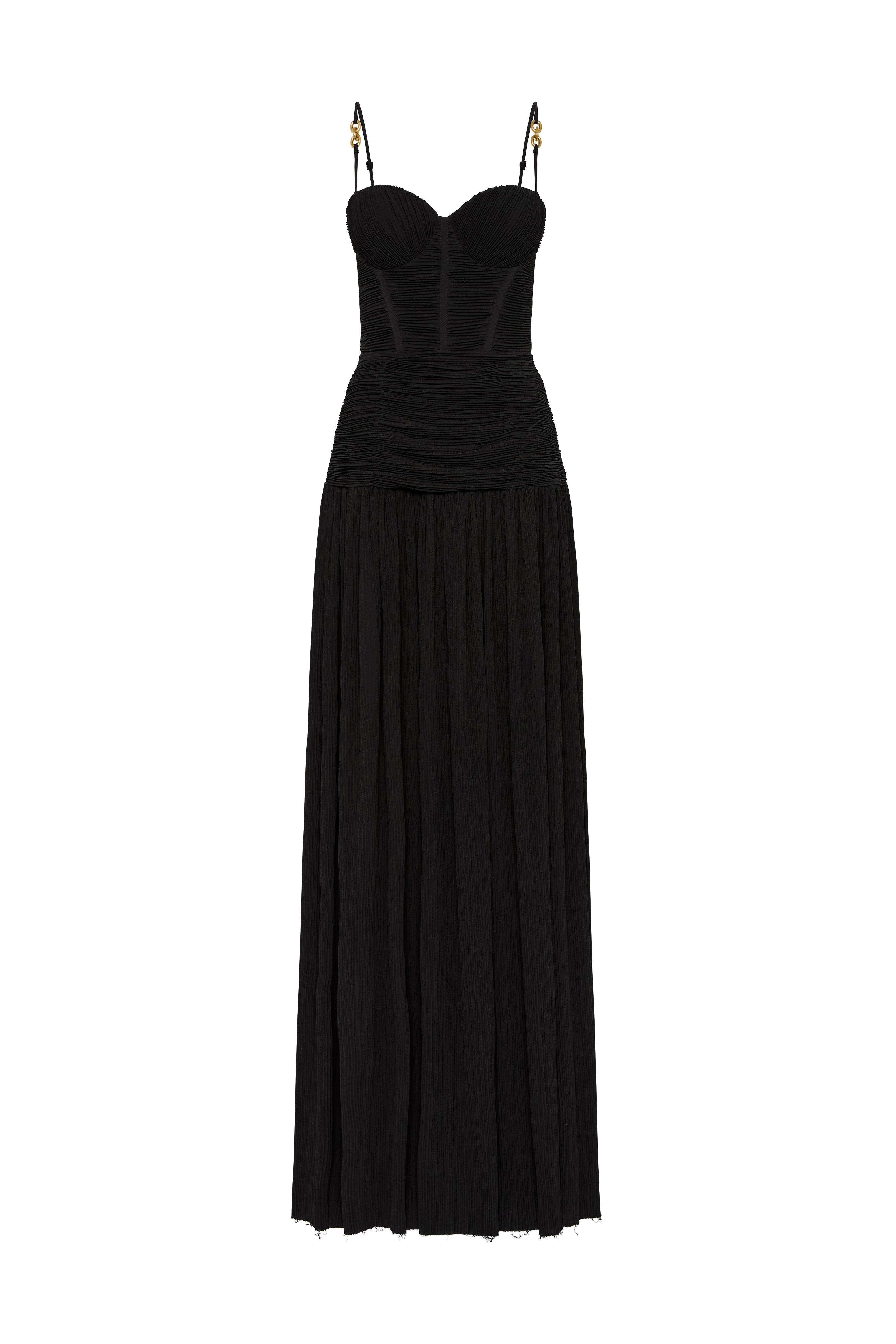 Double Time Pleat Dress in Black