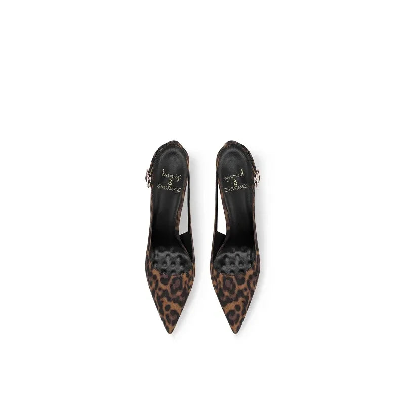 Summer Leopard Print Pointed French High-End Fashion