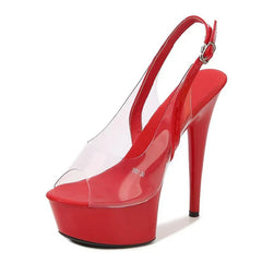 PVC Transparent Women Back Buckle Strap Sandals