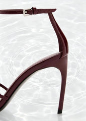 Sexy Burgundy Narrow Band High Heel Sandals