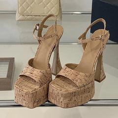 Wooden Chunky Platform Sandals