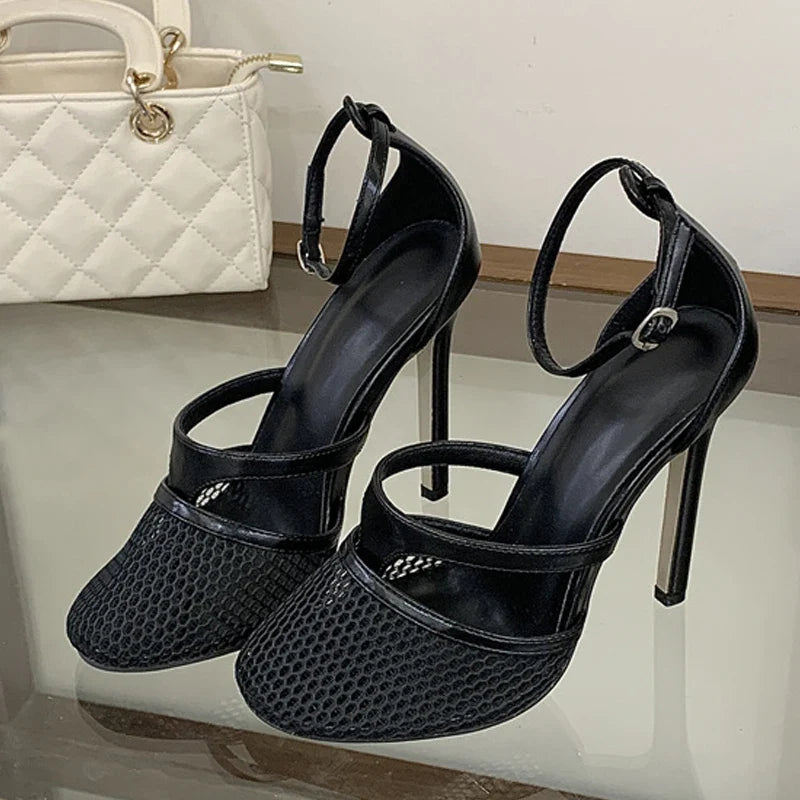 Designer Hollow Breathable Mesh Women Pumps
