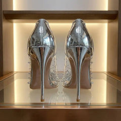 TY-R28 Luxury Silver Diamond Stiletto Heels