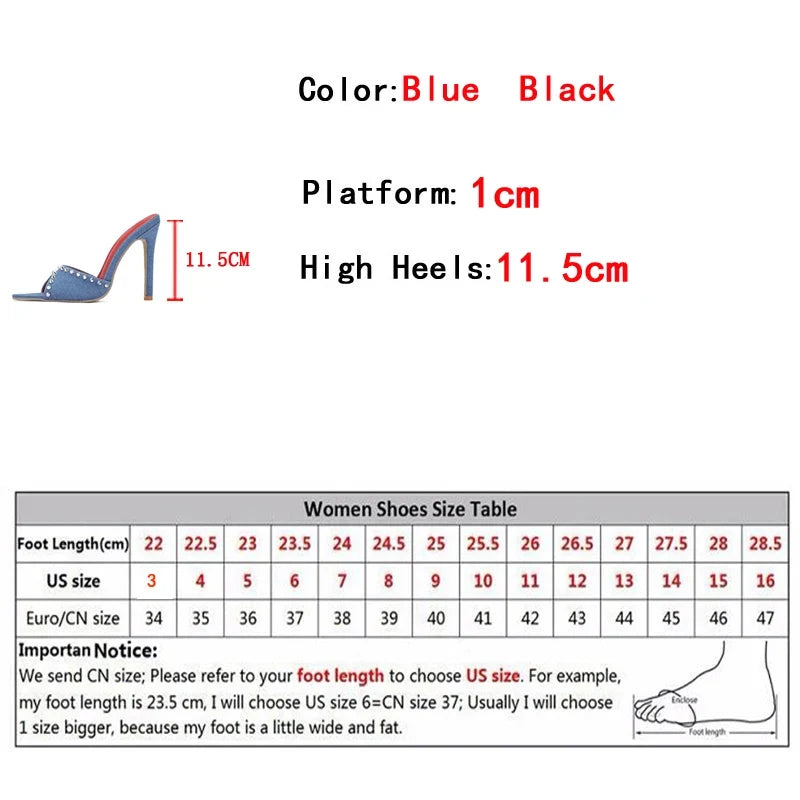 Summer Metal Rivet Designer High Heels