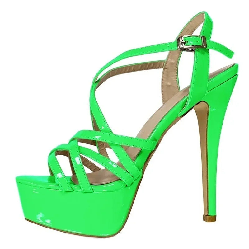 14CM Open Toe Platform High Heels