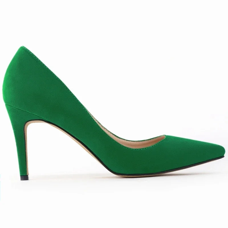 8cm Suede Ponited Toes High Heels