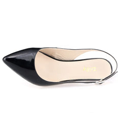 Daily All-Match Sandal Shoes Pointed High Heels Large Size Pumps 6cm Low Casual Back Empty Buckle Red Wedding Shoes