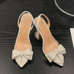 Design White Pearl Bowknot Women Pumps