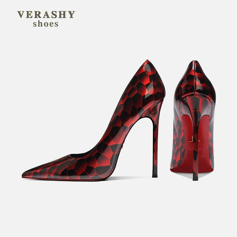 Stone leopard print pointed high-heeled shoes for women