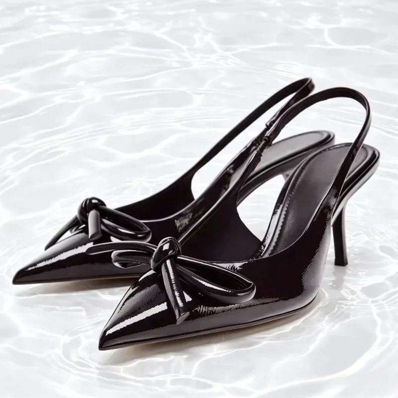 Bow Sling Back High Heels