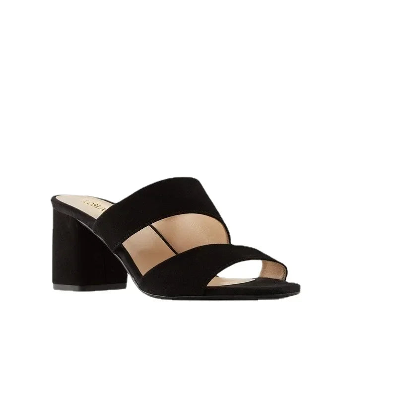Summer Women's Sexy Open Toe Thick Heel Sandals