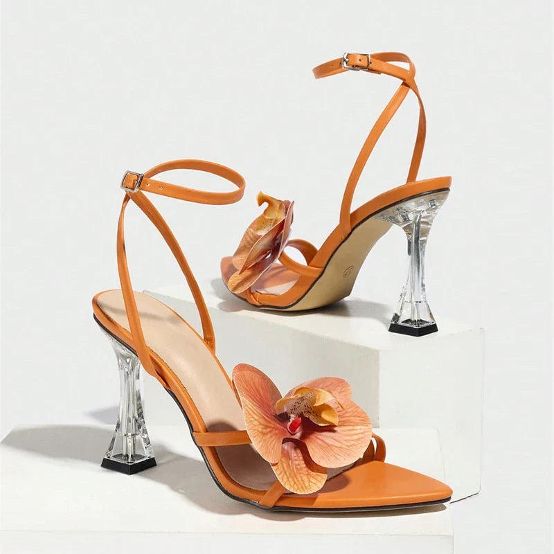 Summer Transparent Perspex Heels Sandals