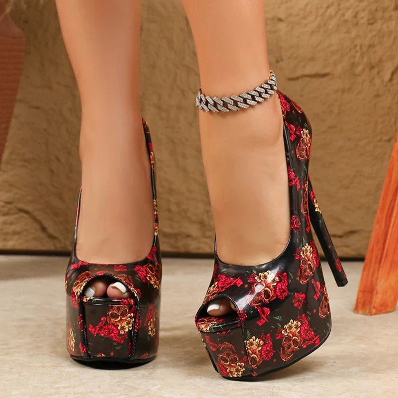 Sexy Peep Toe Slingback High Heels