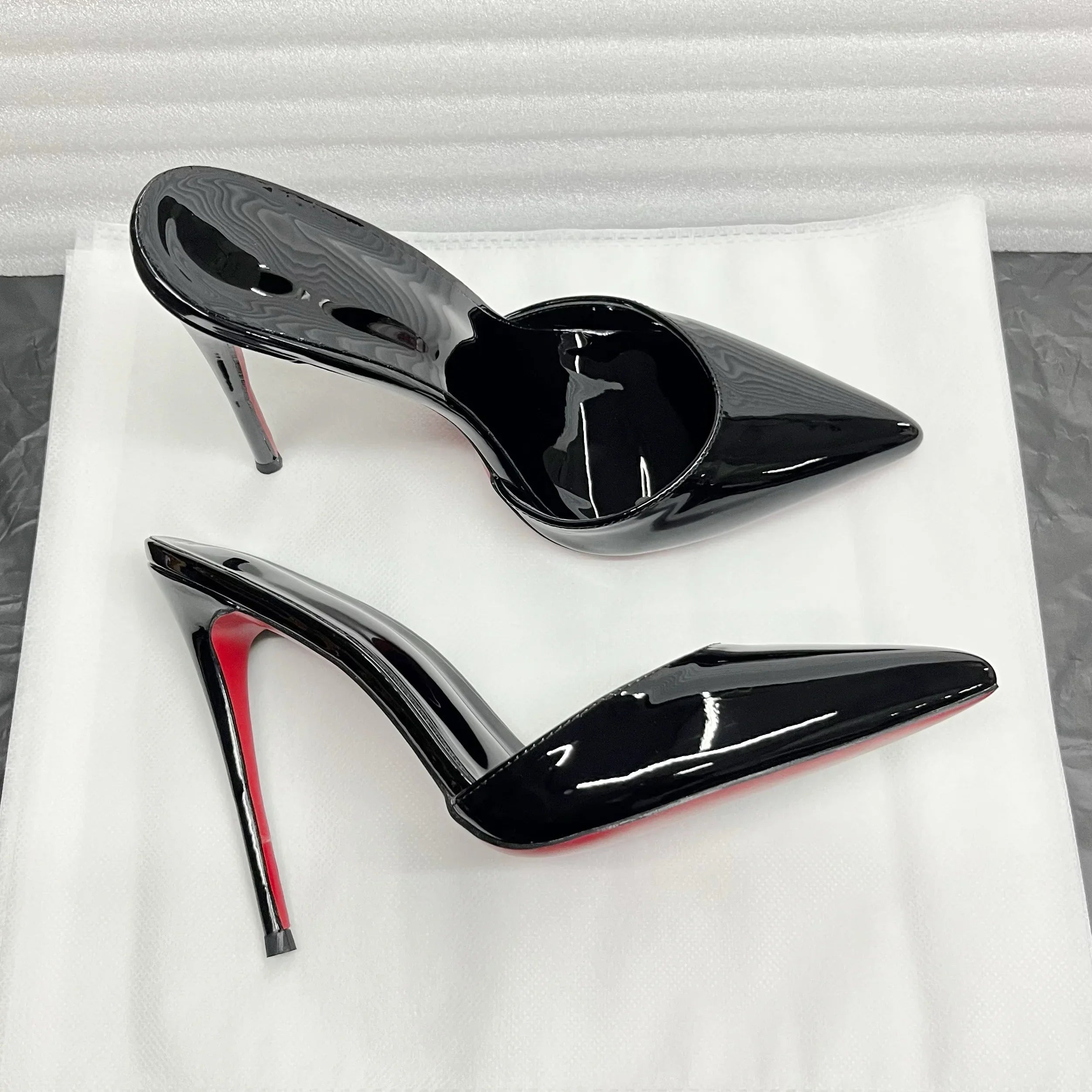 Rose Red Patent Leather High Heels