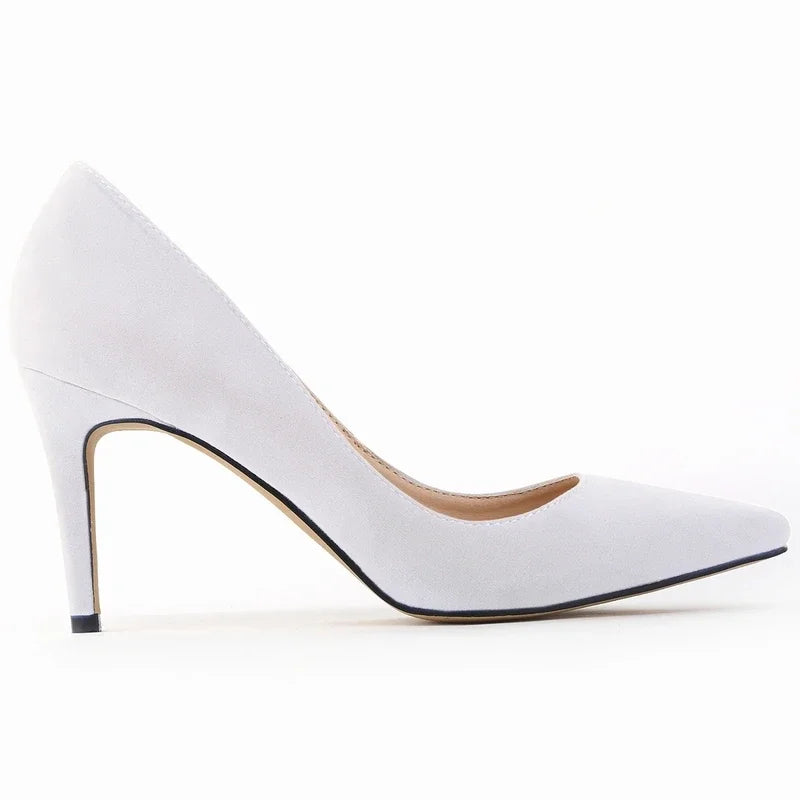 8cm Suede Ponited Toes High Heels