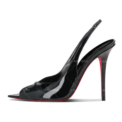 Customized European Station 12cm Rear Hollow Pointed Sandals