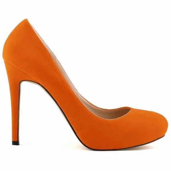 Women Stilettos Pumps Sexy 11cm Round Toe Velvet High Heels