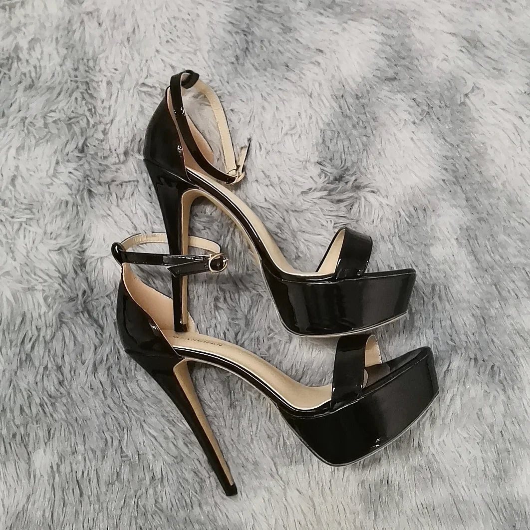 Open Toes Supper High Heels Nighclub Platform Black Nude Party Wedding Shoes