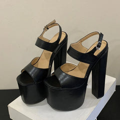 Runway Buckle Strap Women Sexy 18CM Sandals