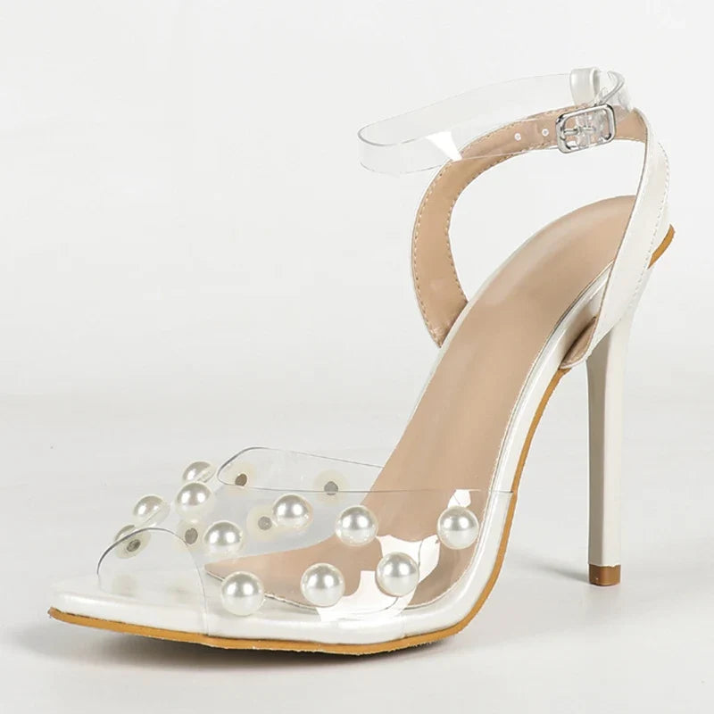 Transparent PVC Ankle Strap Sandals
