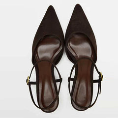 Summer Ladies Shoes Designer Low Heels Mules Sandal Buckle Strap kittens Heeled Women Pumps