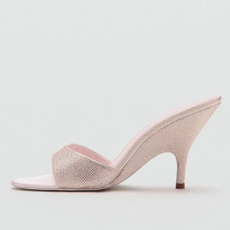 Slope Shape Thin Heels Slippers