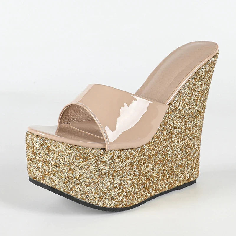 Sequined Thick Bottom Platform Sandals