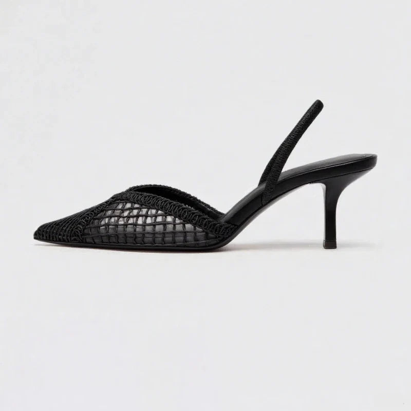 Comfort Hollow Mesh Woven Pumps