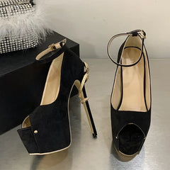 Sexy Metal Snake Shape Thin Heeled Sandals