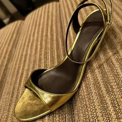 Round Toe Ankle Strap High Heel Sandals