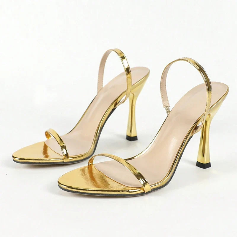 Summer Gold High Heels Gladiator Sandals