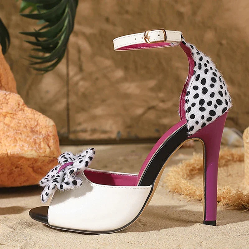 Bohemian Style Polka Dot Butterfly Knot Designer Sandals