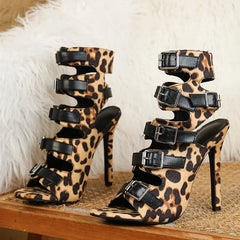 Many Buckle Strap Sandals