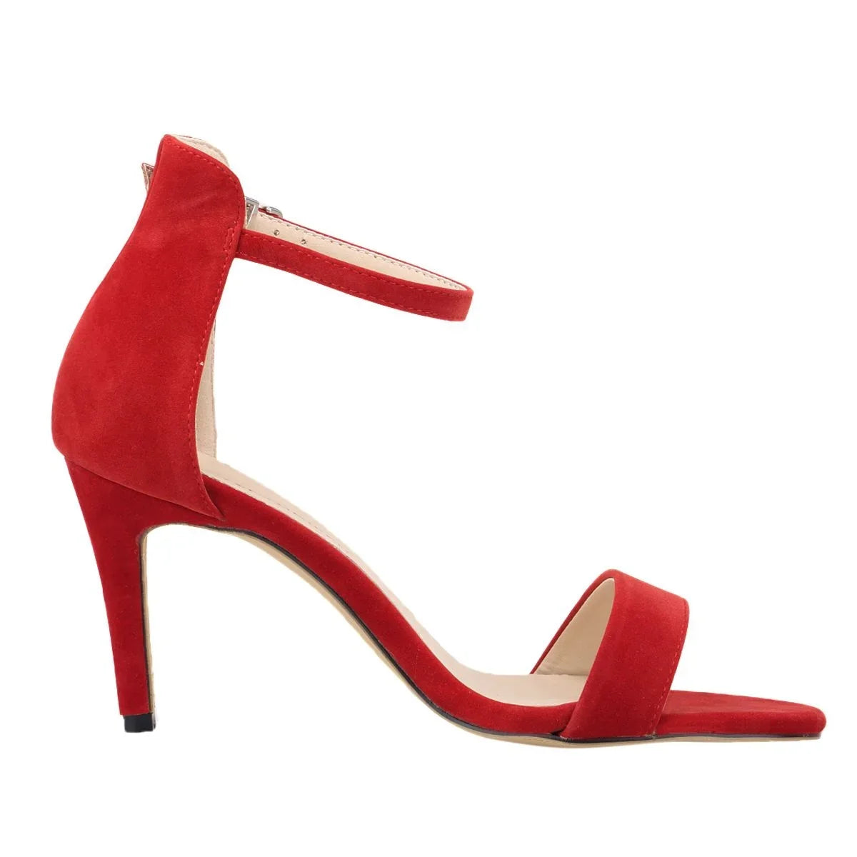 9cm Mid Thin Heel Summer Open Toe Ankle Strap High Heels