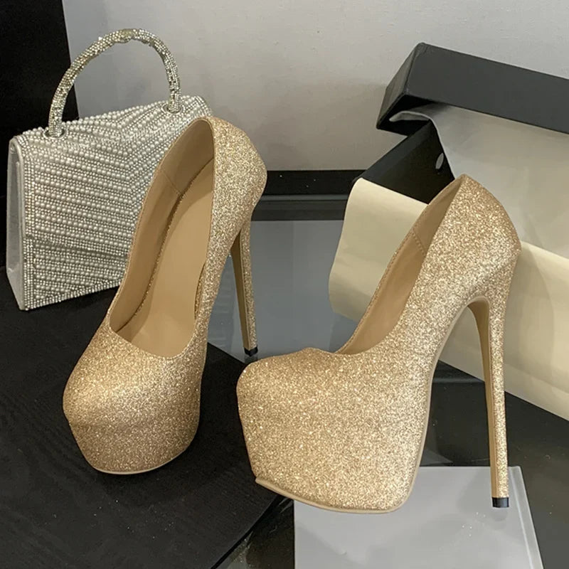 17CM Stiletto High Heels Wedding Banquet Ladies Shoes